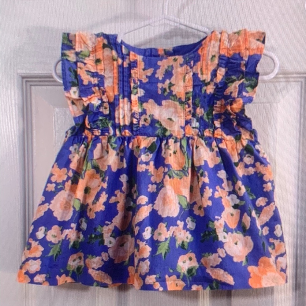 Baby Girl Blue & Orange Floral Dress